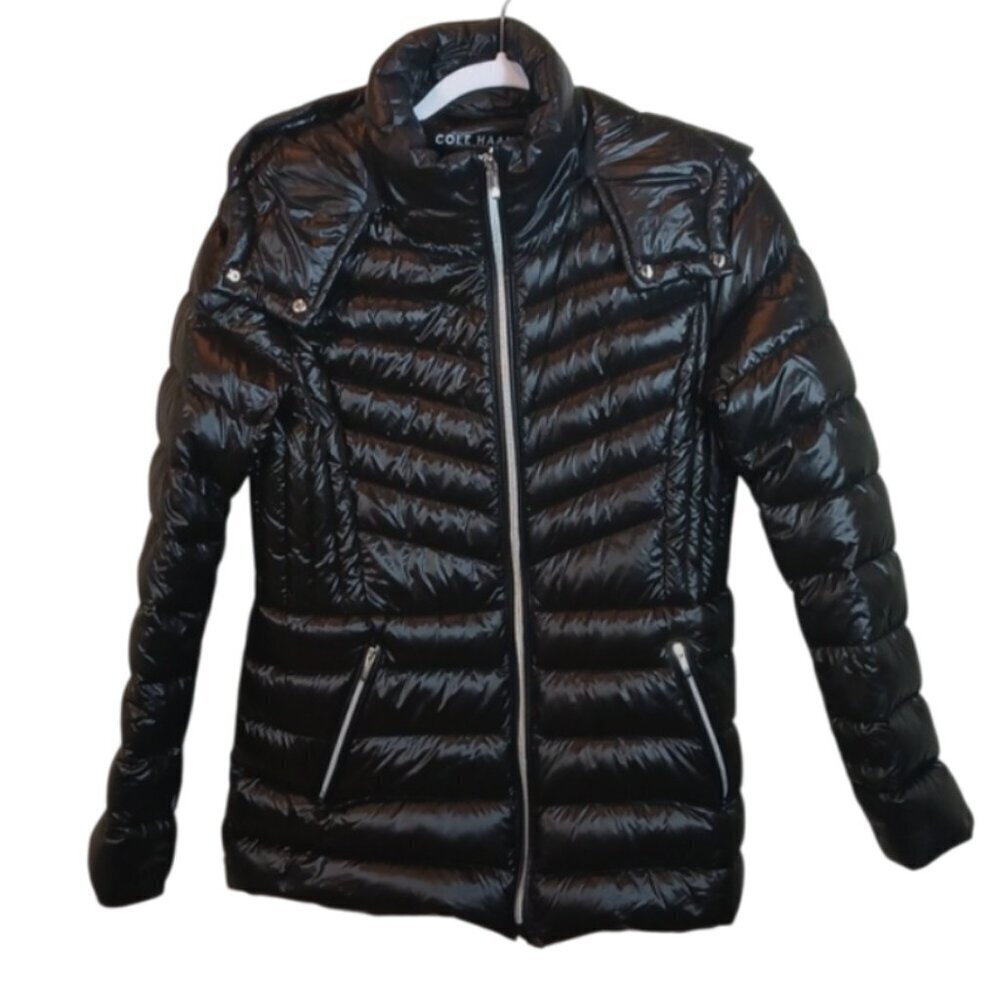 Cole Haan Women's Puffer Active hoodie jacket in Black size Small - Picture 7 of 12